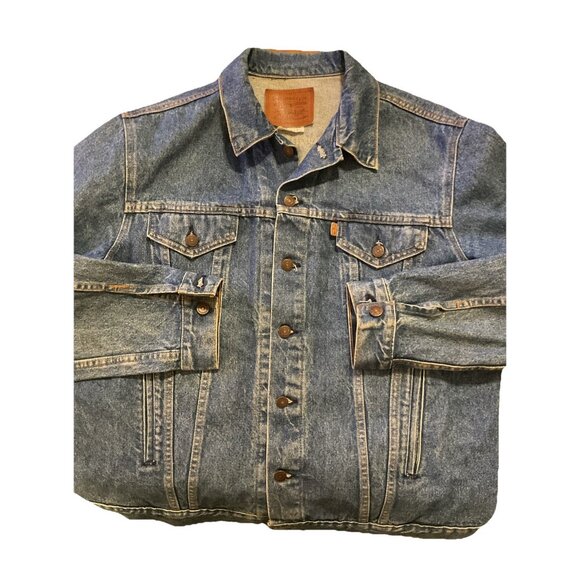 VTG Levi's Mens Blue Long Sleeve Pockets Button Front Denim Jean Jacket Size XLT - Picture 2 of 13